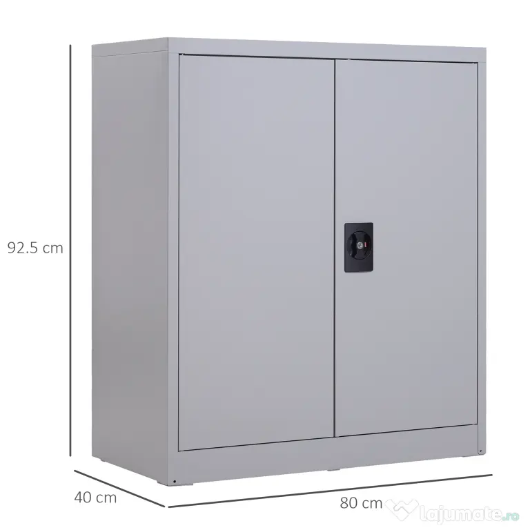 Vinsetto Dulapior Documente – Otel Gri 80×40×92,5 cm cu inchidere