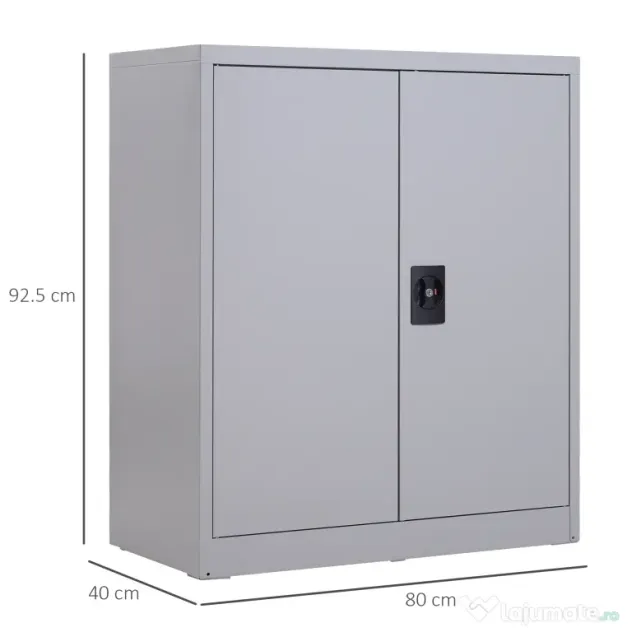 Vinsetto Dulapior Documente – Otel Gri 80×40×92,5 cm cu inchidere
