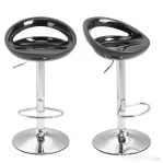 HOMCOM set 2 scaune de bar, plastic ABS, negru