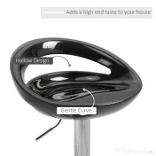 HOMCOM set 2 scaune de bar, plastic ABS, negru 