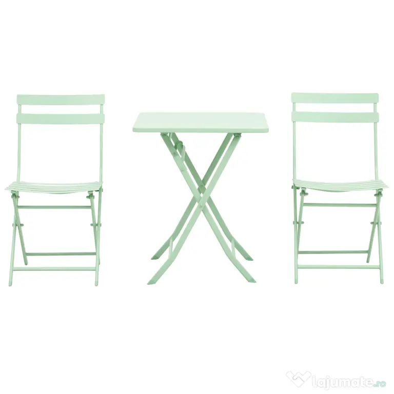 Outsunny Set Masa si Scaune de Gradina Pliabile din Metal Verde