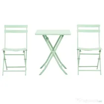 Outsunny Set Masa si Scaune de Gradina Pliabile din Metal Verde