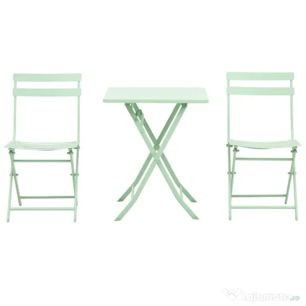 Outsunny Set Masa si Scaune de Gradina Pliabile din Metal Verde