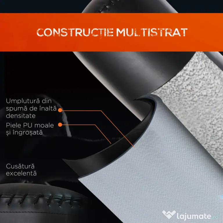 HOMCOM Sac Boxe de la Sol Autoportant, Sac pentru Box cu Bază Umplută cu Apă și Nisip, Negru