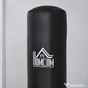 HOMCOM Sac Boxe de la Sol Autoportant, Sac pentru Box cu Bază Umplută cu Apă și Nisip, Negru 