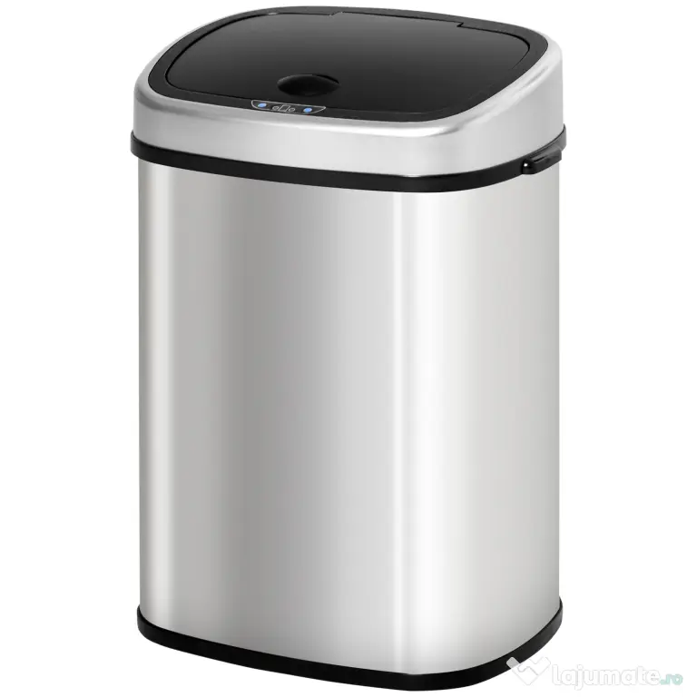 HOMCOM Cos Gunoi Inox – 58 L, Cu Senzor pentru Deschidere Automata