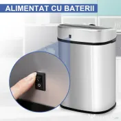 HOMCOM Cos Gunoi Inox – 58 L, Cu Senzor pentru Deschidere Automata 