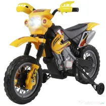 Homcom Moto Cross Electric Copii – Galben cu Rotite Laterale