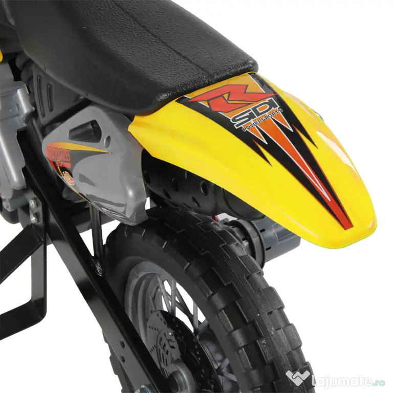Homcom Moto Cross Electric Copii – Galben cu Rotite Laterale