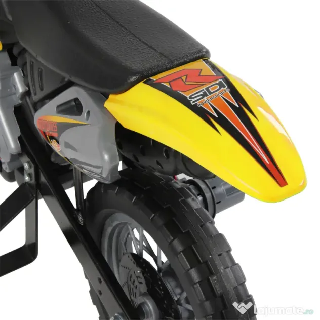 Homcom Moto Cross Electric Copii – Galben cu Rotite Laterale