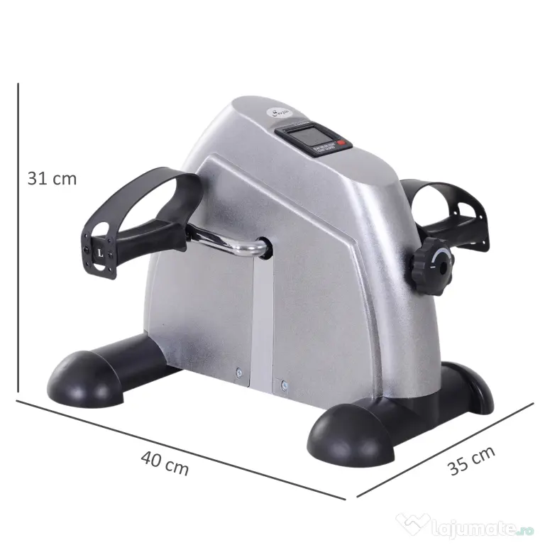 HOMCOM Bicicletă de Exerciții Compactă cu Rezistență Reglabilă și Ecran LCD pentru Antrenament la Domiciliu