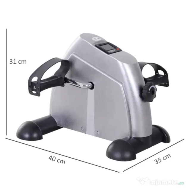 HOMCOM Bicicletă de Exerciții Compactă cu Rezistență Reglabilă și Ecran LCD pentru Antrenament la Domiciliu