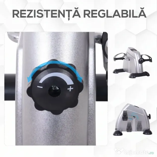 HOMCOM Bicicletă de Exerciții Compactă cu Rezistență Reglabilă și Ecran LCD pentru Antrenament la Domiciliu