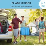 Outsunny sezlong pliabil cu spatar reglabil si perna, 182x56x28cm