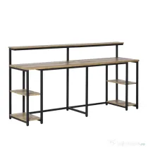 Homcom Birou Dublu – Stil Industrial, MDF & Metal, 200 cm