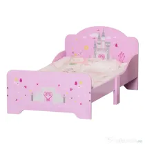 Homcom Pat Copii Roz – 143×73×60 cm, Lemn, pentru Varste 3-6 Ani