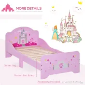 Homcom Pat Copii Roz – 143×73×60 cm, Lemn, pentru Varste 3-6 Ani