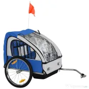 Homcom Remorca Copii pentru Bicicleta – 2 Locuri, Cadru Otel & Centuri 