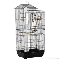 PawHut Colivie pentru Pasari cu Scarita, 46x36x100 cm, Neagra