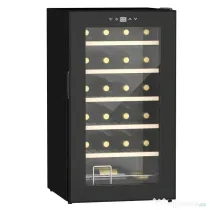 HOMCOM Frigider pentru Vin pentru 24 de Sticle, Capacitate 65L, Control al Temperaturii și Rafturi Detasabile, Negru