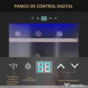 HOMCOM Frigider pentru Vin pentru 24 de Sticle, Capacitate 65L, Control al Temperaturii și Rafturi Detasabile, Negru 