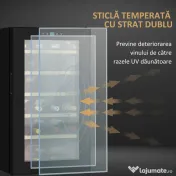 HOMCOM Frigider pentru Vin pentru 24 de Sticle, Capacitate 65L, Control al Temperaturii și Rafturi Detasabile, Negru 