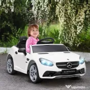 AIYAPLAY Mașină Electrică pentru Copii Licențiată Mercedes SLC 300 cu Telecomandă, din PP și Metal, 107x62.5x44 cm, Albă 