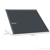 Outsunny Copertină Retractabilă cu Brațe, Deschidere Manuală, Înclinare și Protecție UV30+, 150x120 cm, Gri 