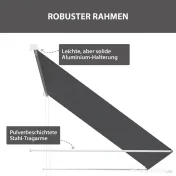 Outsunny Copertină Retractabilă cu Brațe, Deschidere Manuală, Înclinare și Protecție UV30+, 150x120 cm, Gri 