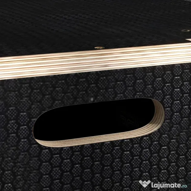 SPORTNOW Cutie Pliometrică pentru Sărituri cu 3 Înălțimi din Lemn Antiderapant, 61-51-41 cm, Negru