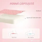 HOMCOM Scaun de Birou Rotativ cu Spătar în Formă de Inimă, Înălțime Reglabilă, Țesătură Teddy, 45x56x78-88 cm, Roz 