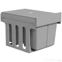 HOMCOM Cos de Gunoi Extractibil Sub Chiuveta 31L, 3 Recipiente Detasabile, 48x34,3x35,1 cm, Gri Deschis 