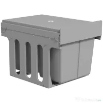 HOMCOM Cos de Gunoi Extractibil Sub Chiuveta 31L, 3 Recipiente Detasabile, 48x34,3x35,1 cm, Gri Deschis