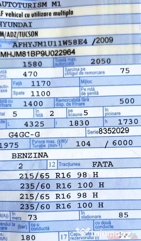 Hyundai Tucson 2.0 benzina 140cp 2009 SUV