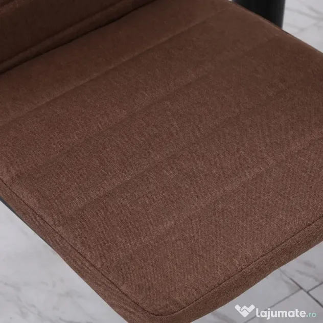 HOMCOM Set 4 Scaune Moderne pentru Dining și Bucătărie, Scaune Căptușite cu Cadru Metalic Robust, Textil Kaki
