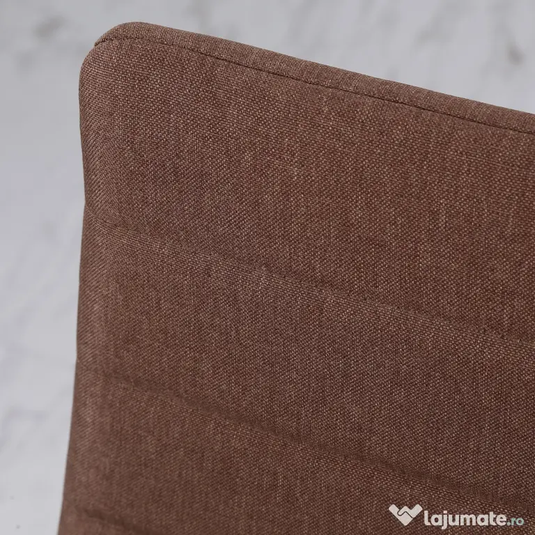 HOMCOM Set 4 Scaune Moderne pentru Dining și Bucătărie, Scaune Căptușite cu Cadru Metalic Robust, Textil Kaki