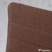 HOMCOM Set 4 Scaune Moderne pentru Dining și Bucătărie, Scaune Căptușite cu Cadru Metalic Robust, Textil Kaki 