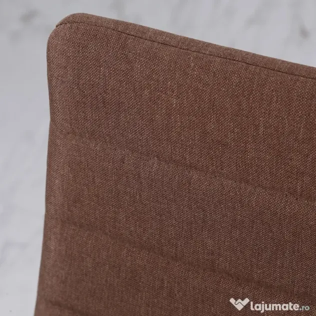 HOMCOM Set 4 Scaune Moderne pentru Dining și Bucătărie, Scaune Căptușite cu Cadru Metalic Robust, Textil Kaki