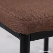 HOMCOM Set 4 Scaune Moderne pentru Dining și Bucătărie, Scaune Căptușite cu Cadru Metalic Robust, Textil Kaki 