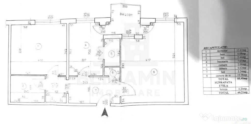 Apartament 2 camere decomandat 60mp 1 Mai Kaufland etaj 2