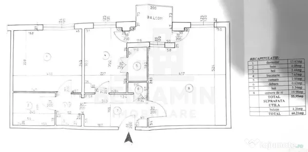 Apartament 2 camere decomandat 60mp 1 Mai Kaufland etaj 2