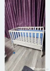 Pat lemn masiv fag IKEA bebelusi+include saltea din cocos integrala 12cm 
