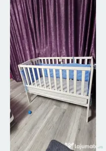 Pat lemn masiv fag IKEA bebelusi+include saltea din cocos integrala 12cm