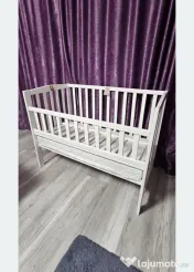 Pat lemn masiv fag IKEA bebelusi+include saltea din cocos integrala 12cm 