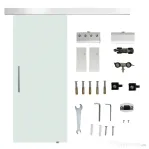 HOMCOM usa glisanta din sticla, sina silentioasa, 77.5x205cm