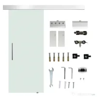 HOMCOM usa glisanta din sticla, sina silentioasa, 77.5x205cm 