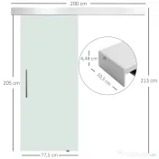 HOMCOM usa glisanta din sticla, sina silentioasa, 77.5x205cm 