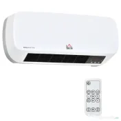 HOMCOM Soba Electrica de Perete cu Telecomanda Timer de Temperatura Reglabila Timer 12h 