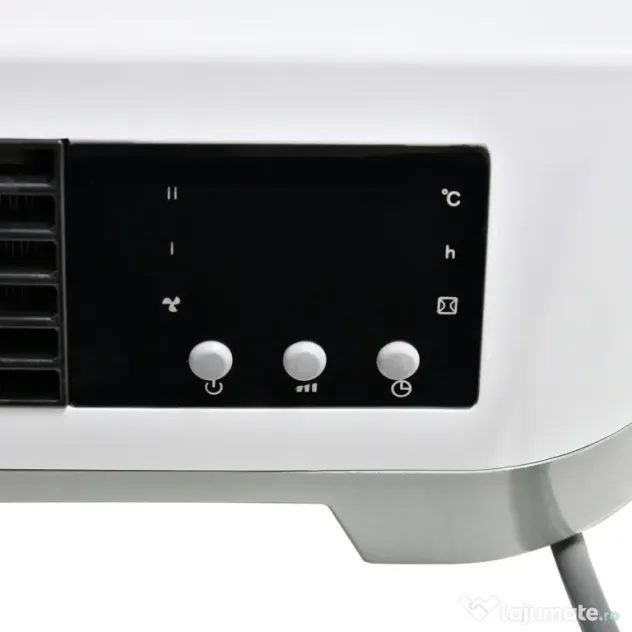 HOMCOM Soba Electrica de Perete cu Telecomanda Timer de Temperatura Reglabila Timer 12h