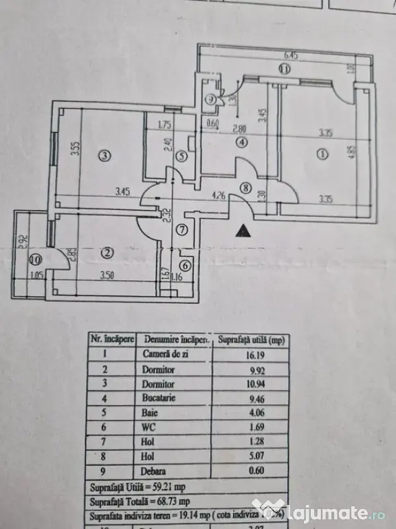 - Apartament 3 camere confort 1 decomandat, zona Obor, supra